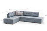 Canapea extensibilă de colț Manama, Stânga, Diverse culori, 280x206x85 cm - Albastru deschis | SKU: 825BLC2542 | Canapea extensibilă de colț Manama, Stânga, 280x206x85 cm, varianta Albastru deschis, produs pentru amenajarea locuinței, disponibil online în România la CasaMob
