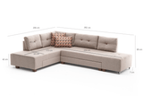 Canapea extensibilă de colț Manama, Stânga, Diverse culori, 280x206x85 cm - Crem | SKU: 825BLC2543 | Canapea extensibilă de colț Manama, Stânga, 280x206x85 cm, varianta Crem, produs pentru amenajarea locuinței, disponibil online în România la CasaMob
