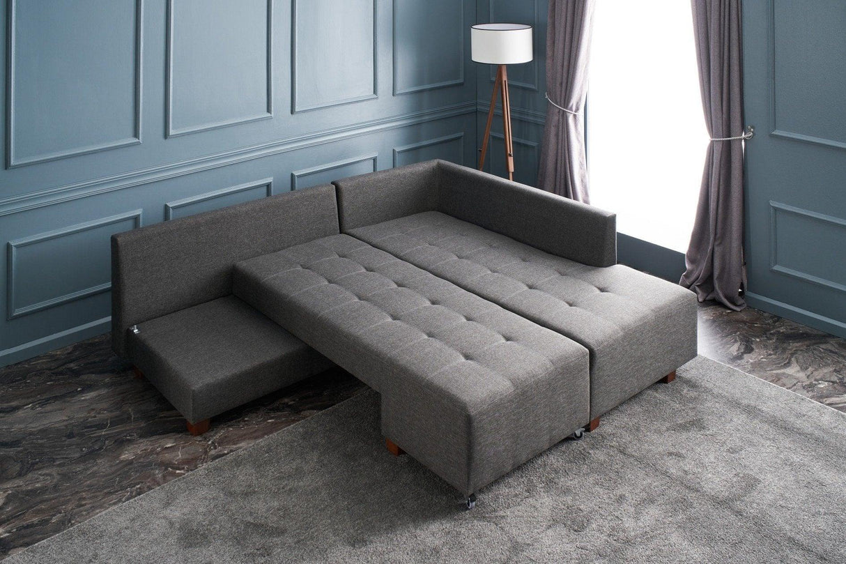 Canapea extensibilă de colț Manama, Dreapta, Diverse culori, 280x206x85 cm - Antracit | SKU: 825BLC2544 | Canapea extensibilă de colț Manama, Dreapta, 280x206x85 cm, varianta Antracit, produs pentru amenajarea locuinței, disponibil online în România la CasaMob