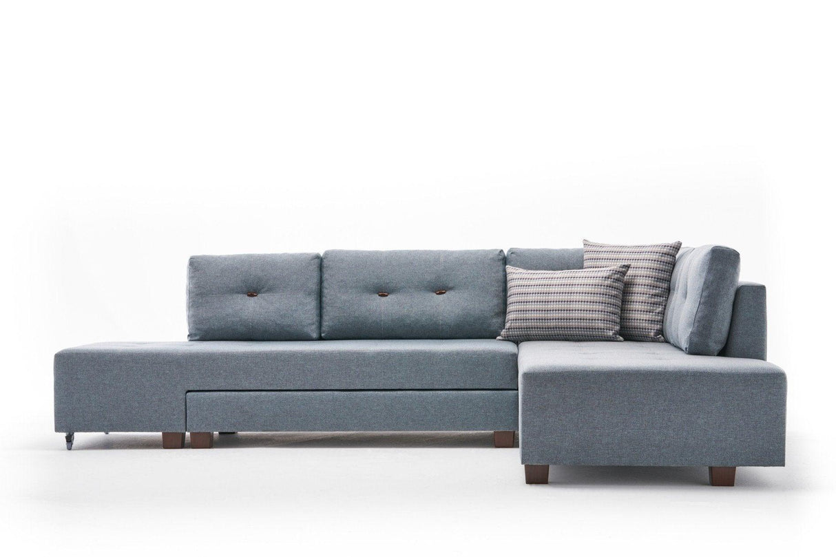Canapea extensibilă de colț Manama, Dreapta, Diverse culori, 280x206x85 cm - Albastru deschis | SKU: 825BLC2545 | Canapea extensibilă de colț Manama, Dreapta, 280x206x85 cm, varianta Albastru deschis, produs pentru amenajarea locuinței, disponibil online în România la CasaMob