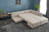 Canapea extensibilă de colț Manama, Dreapta, Diverse culori, 280x206x85 cm - Crem | SKU: 825BLC2546 | Canapea extensibilă de colț Manama, Dreapta, 280x206x85 cm, varianta Crem, produs pentru amenajarea locuinței, disponibil online în România la CasaMob