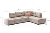 Canapea extensibilă de colț Manama, Dreapta, Diverse culori, 280x206x85 cm - Crem | SKU: 825BLC2546 | Canapea extensibilă de colț Manama, Dreapta, 280x206x85 cm, varianta Crem, produs pentru amenajarea locuinței, disponibil online în România la CasaMob