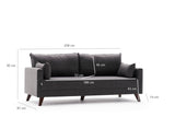 Canapea fixă 3 locuri Bella For 3 Pr, Diverse culori, 208x81x85 cm - Antracit | SKU: 825BLC2574 | Canapea fixă 3 locuri Bella For 3 Pr, 208x81x85 cm, varianta Antracit, produs pentru amenajarea locuinței, disponibil online în România la CasaMob