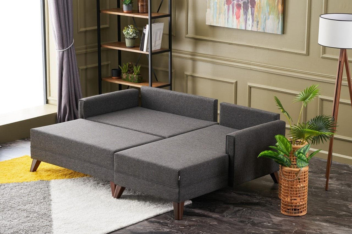 Canapea extensibilă Bella, Colț, Dreapta, Mini, Diverse culori, 205x81x85 cm - Antracit | SKU: 825BLC2578 | Canapea extensibilă Bella, Colț, Dreapta, Mini, 205x81x85 cm, varianta Antracit, produs pentru amenajarea locuinței, disponibil online în România la CasaMob