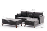 Canapea extensibilă Bella, Colț, Dreapta, Mini, Diverse culori, 205x81x85 cm - Antracit | SKU: 825BLC2578 | Canapea extensibilă Bella, Colț, Dreapta, Mini, 205x81x85 cm, varianta Antracit, produs pentru amenajarea locuinței, disponibil online în România la CasaMob