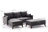 Canapea extensibilă Bella, Colț, Stânga, Mini, Diverse culori, 205x81x85 cm - Antracit | SKU: 825BLC2579 | Canapea extensibilă Bella, Colț, Stânga, Mini, 205x81x85 cm, varianta Antracit, produs pentru amenajarea locuinței, disponibil online în România la CasaMob