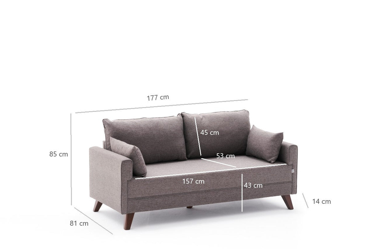 Canapea fixă 2 locuri Bella For 2 Pr, Diverse culori, 177x81x85 cm - Maro | SKU: 825BLC2581 | Canapea fixă 2 locuri Bella For 2 Pr, 177x81x85 cm, varianta Maro, produs pentru amenajarea locuinței, disponibil online în România la CasaMob