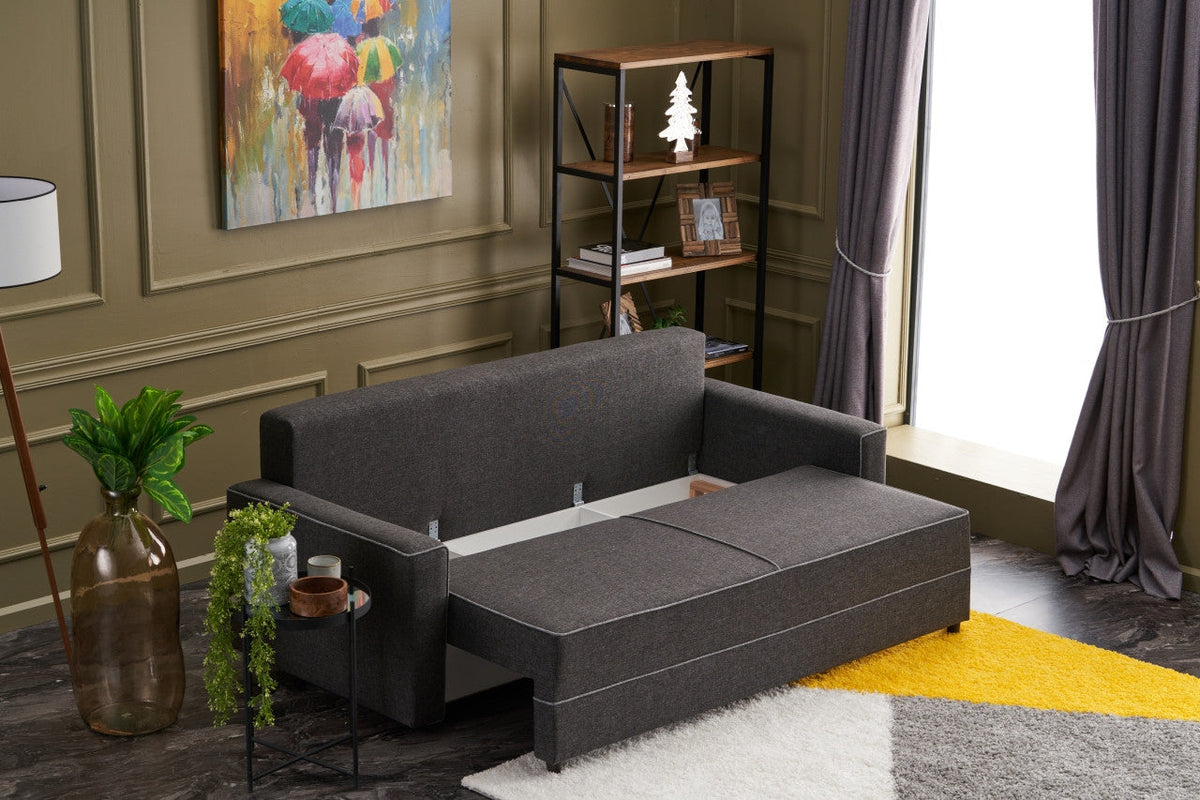 Antracit | SKU: 825BLC2589 | Canapea extensibilă Ece, 3 locuri, 215x90x88 cm, varianta Antracit, produs pentru amenajarea locuinței, disponibil online în România la CasaMob