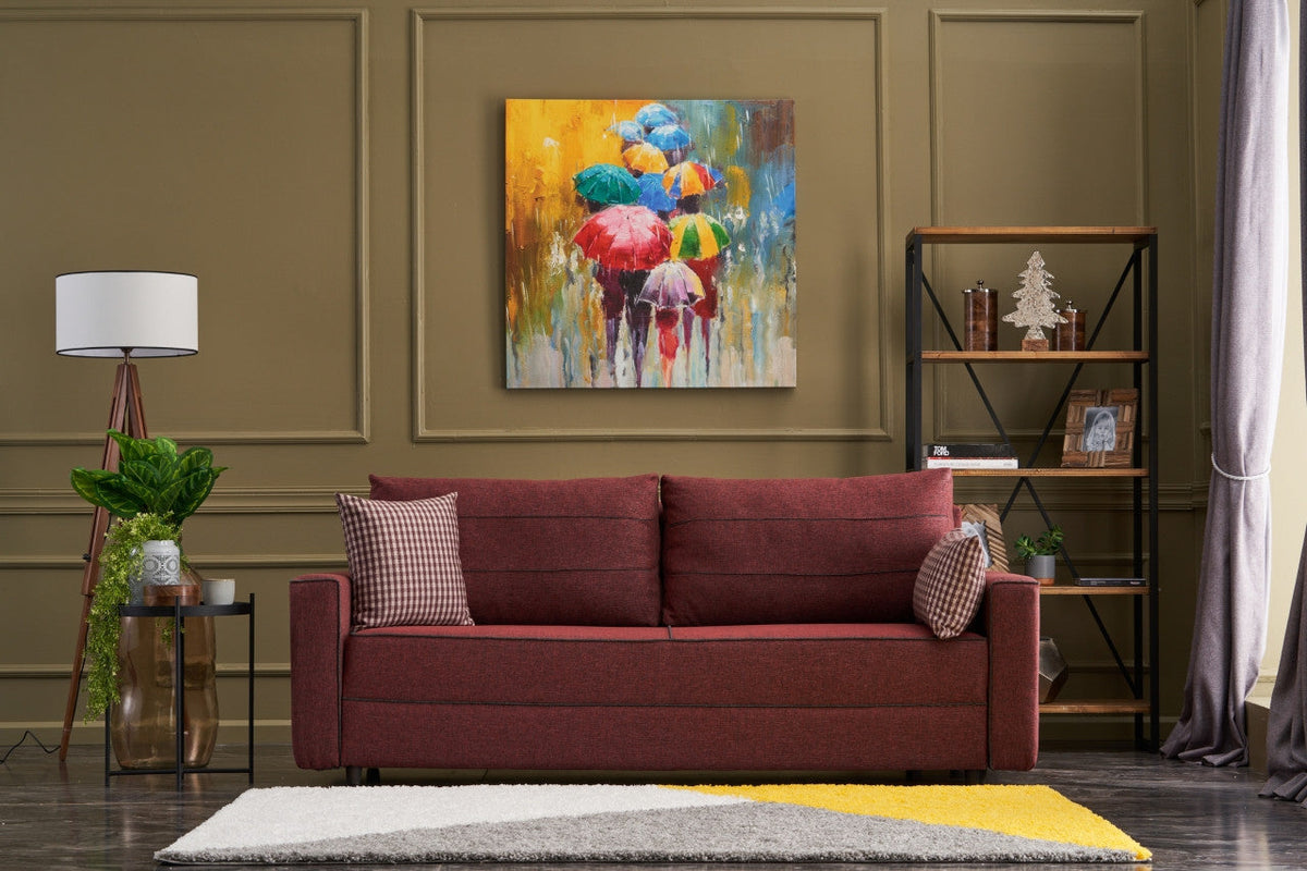 Bordo | SKU: 825BLC2590 | Canapea extensibilă Ece, 3 locuri, 215x90x88 cm, varianta Bordo, produs pentru amenajarea locuinței, disponibil online în România la CasaMob