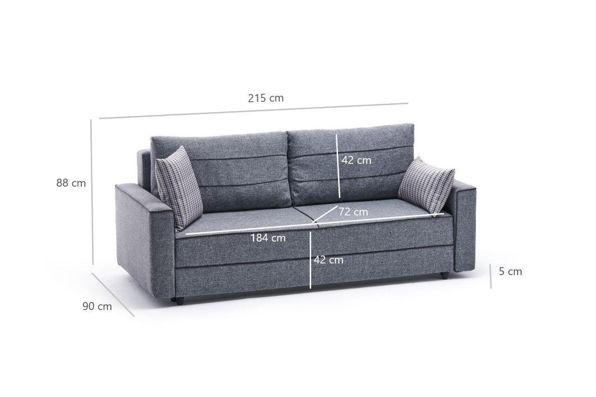 Canapea extensibilă Ece, 3 locuri, Diverse culori, 215x90x88 cm - Crem | SKU: 825BLC2591 | Canapea extensibilă Ece, 3 locuri, 215x90x88 cm, varianta Crem, produs pentru amenajarea locuinței, disponibil online în România la CasaMob