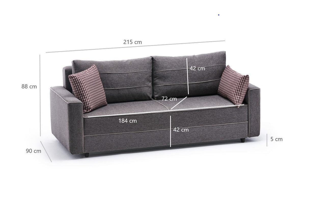 Canapea extensibilă Ece, 3 locuri, Diverse culori, 215x90x88 cm - Maro | SKU: 825BLC2592 | Canapea extensibilă Ece, 3 locuri, 215x90x88 cm, varianta Maro, produs pentru amenajarea locuinței, disponibil online în România la CasaMob
