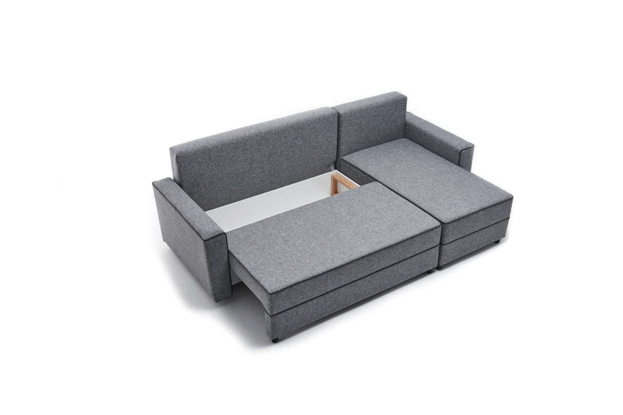 Canapea extensibilă Ece, Colț, Dreapta, Diverse culori, 242x90x88 cm - Gri închis | SKU: 825BLC2593 | Canapea extensibilă Ece, Colț, Dreapta, 242x90x88 cm, varianta Gri închis, produs pentru amenajarea locuinței, disponibil online în România la CasaMob