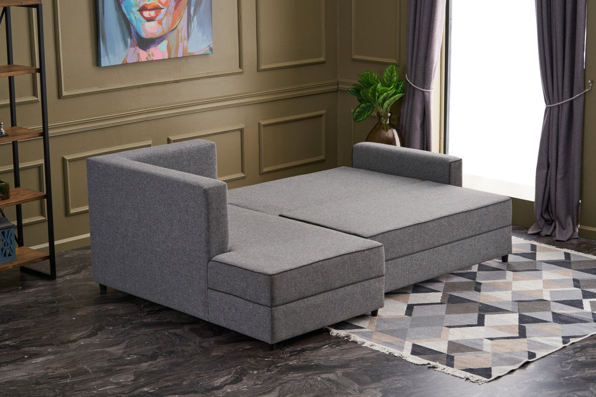 Canapea extensibilă Ece, Colț, Stânga, Diverse culori, 242x90x88 cm - Gri închis | SKU: 825BLC2594 | Canapea extensibilă Ece, Colț, Stânga, 242x90x88 cm, varianta Gri închis, produs pentru amenajarea locuinței, disponibil online în România la CasaMob