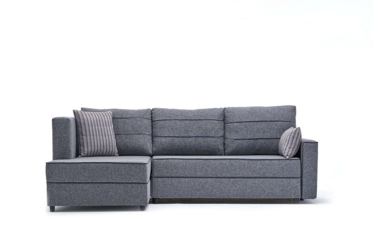 Canapea extensibilă Ece, Colț, Stânga, Diverse culori, 242x90x88 cm - Gri închis | SKU: 825BLC2594 | Canapea extensibilă Ece, Colț, Stânga, 242x90x88 cm, varianta Gri închis, produs pentru amenajarea locuinței, disponibil online în România la CasaMob