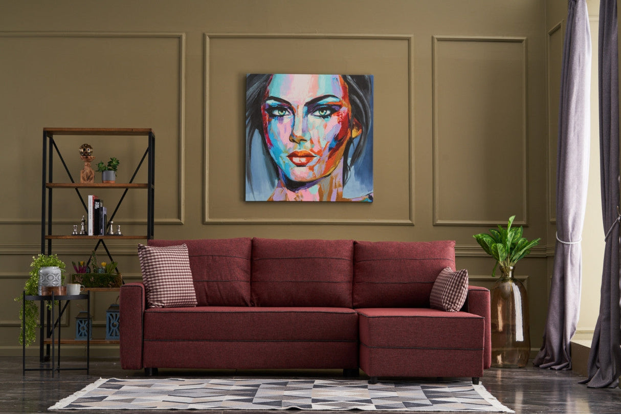 Canapea extensibilă Ece, Colț, Dreapta, Diverse culori, 242x90x88 cm - Bordo | SKU: 825BLC2599 | Canapea extensibilă Ece, Colț, Dreapta, 242x90x88 cm, varianta Bordo, produs pentru amenajarea locuinței, disponibil online în România la CasaMob