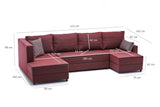 Canapea extensibilă Ece, Colț, Panoramică, Diverse culori, 315x160x88 cm - Bordo | SKU: 825BLC2602 | Canapea extensibilă Ece, Colț, Panoramică, 315x160x88 cm, varianta Bordo, produs pentru amenajarea locuinței, disponibil online în România la CasaMob
