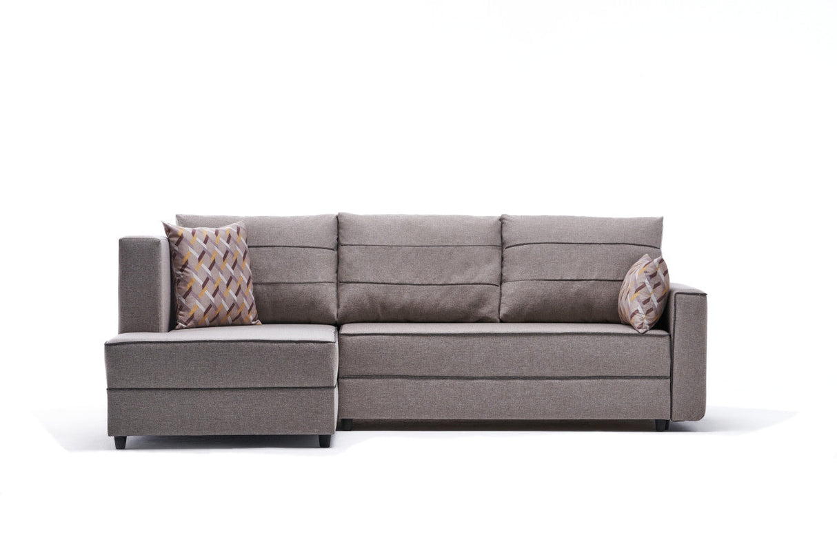 Canapea extensibilă Ece, Colț, Stânga, Diverse culori, 242x90x88 cm - Crem | SKU: 825BLC2604 | Canapea extensibilă Ece, Colț, Stânga, 242x90x88 cm, varianta Crem, produs pentru amenajarea locuinței, disponibil online în România la CasaMob