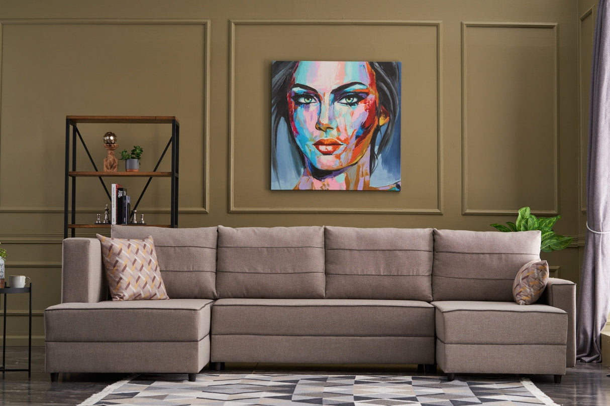 Canapea extensibilă Ece, Colț, Panoramică, Diverse culori, 315x160x88 cm - Crem | SKU: 825BLC2605 | Canapea extensibilă Ece, Colț, Panoramică, 315x160x88 cm, varianta Crem, produs pentru amenajarea locuinței, disponibil online în România la CasaMob