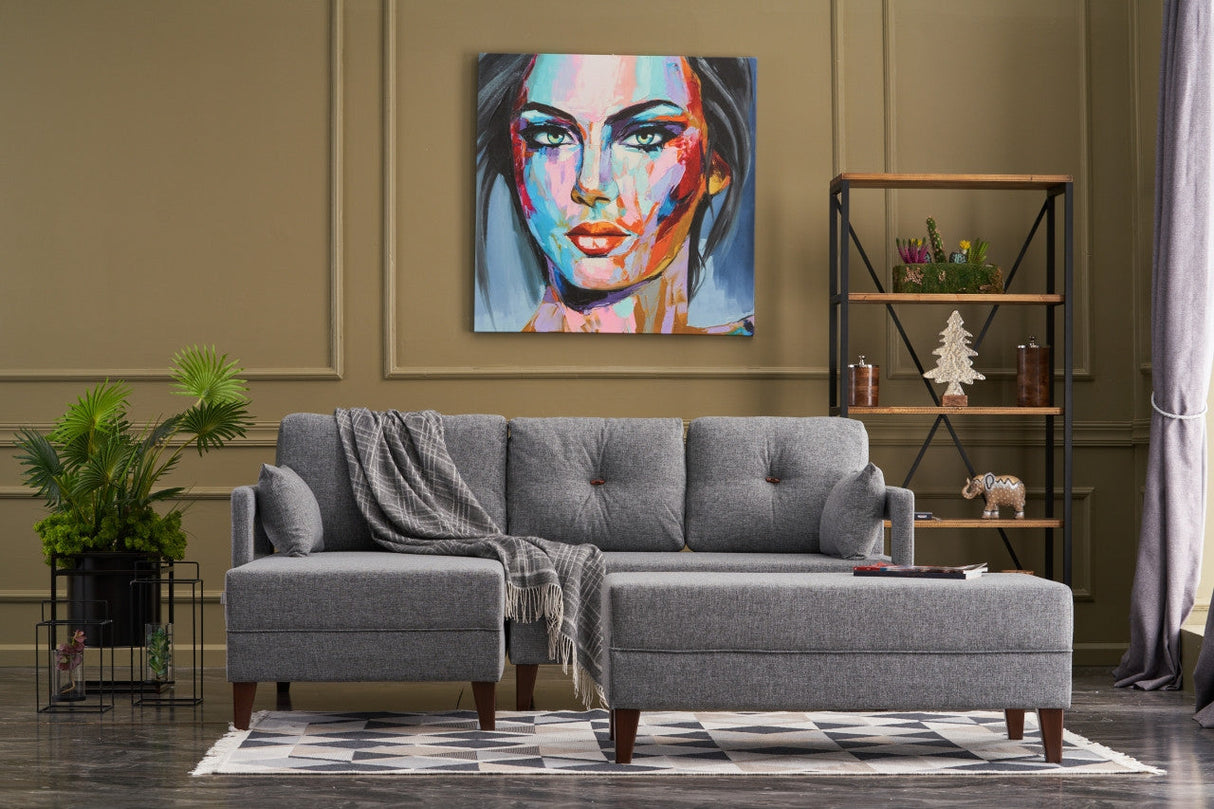 Canapea extensibilă Comfort, Colț, Stânga, Diverse culori, 205x165x80 cm - Gri închis | SKU: 825BLC2616 | Canapea extensibilă Comfort, Colț, Stânga, 205x165x80 cm, varianta Gri închis, produs pentru amenajarea locuinței, disponibil online în România la CasaMob