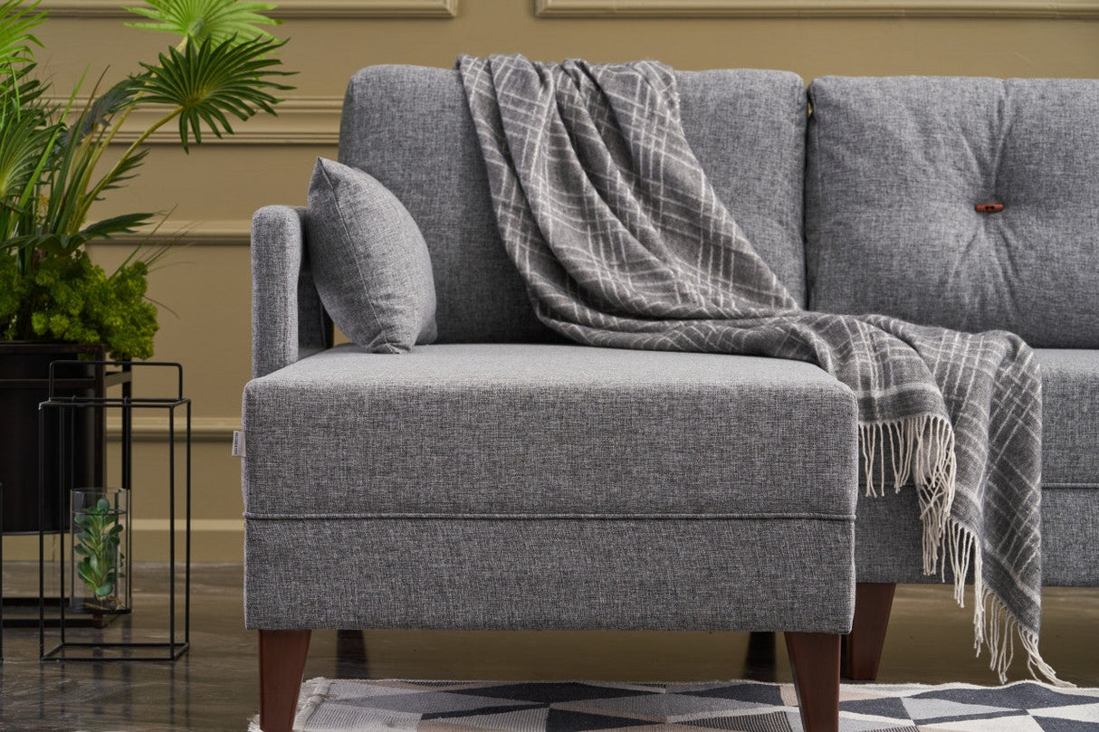 Canapea extensibilă Comfort, Colț, Stânga, Diverse culori, 205x165x80 cm - Gri închis | SKU: 825BLC2616 | Canapea extensibilă Comfort, Colț, Stânga, 205x165x80 cm, varianta Gri închis, produs pentru amenajarea locuinței, disponibil online în România la CasaMob