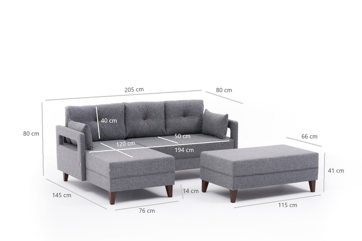 Canapea extensibilă Comfort, Colț, Stânga, Diverse culori, 205x165x80 cm - Gri închis | SKU: 825BLC2616 | Canapea extensibilă Comfort, Colț, Stânga, 205x165x80 cm, varianta Gri închis, produs pentru amenajarea locuinței, disponibil online în România la CasaMob
