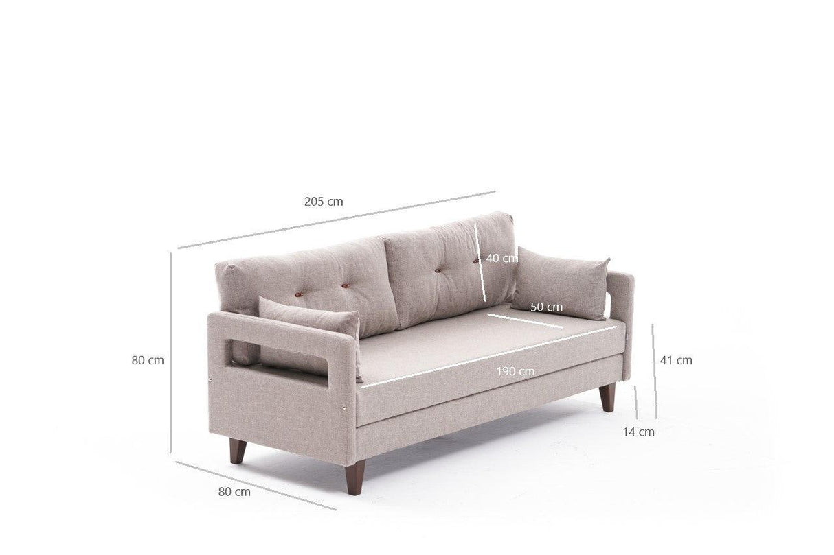 Canapea extensibilă Comfort, 3 piese, Diverse culori, 205x80x80 cm - Crem | SKU: 825BLC2617 | Canapea extensibilă Comfort, 3 piese, 205x80x80 cm, varianta Crem, produs pentru amenajarea locuinței, disponibil online în România la CasaMob
