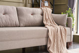 Canapea fixă 3 locuri Comfort, Crem, 206x80x80 cm