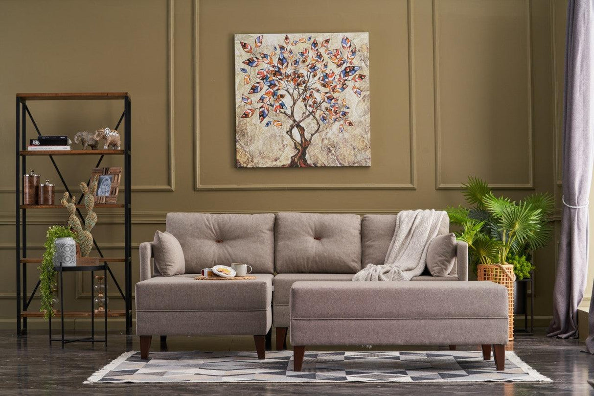 Canapea extensibilă Comfort, Colț, Stânga, Diverse culori, 205x165x80 cm - Crem | SKU: 825BLC2624 | Canapea extensibilă Comfort, Colț, Stânga, 205x165x80 cm, varianta Crem, produs pentru amenajarea locuinței, disponibil online în România la CasaMob