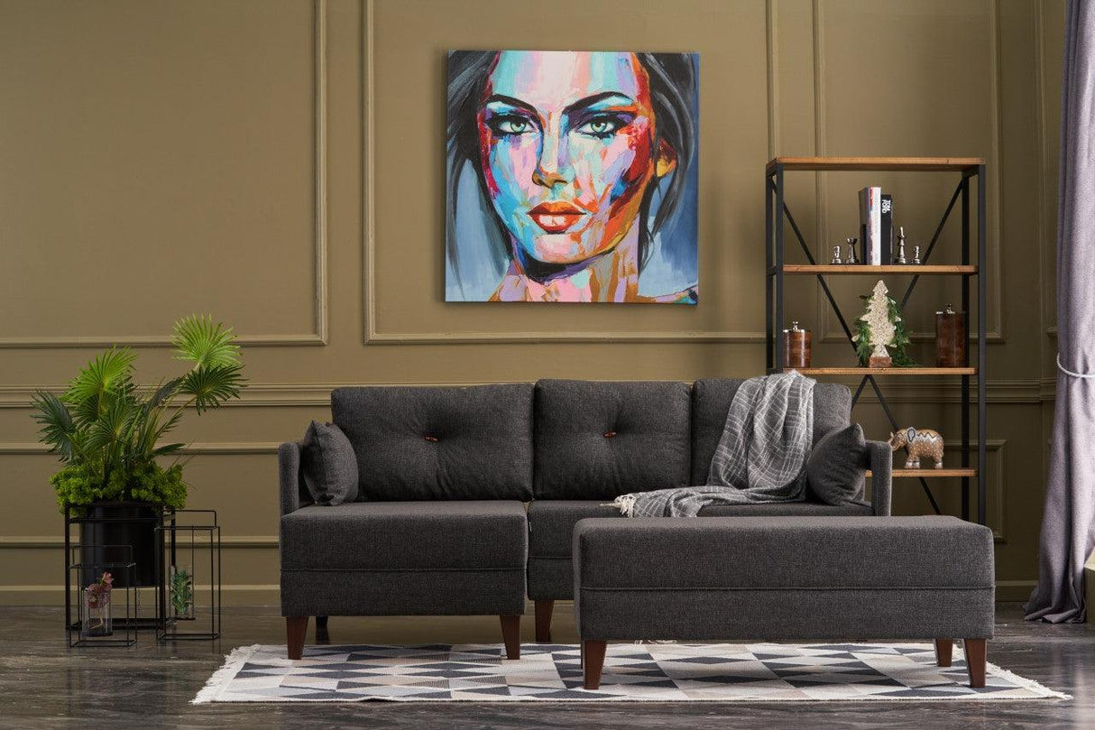 Canapea extensibilă Comfort, Colț, Stânga, Diverse culori, 205x165x80 cm - Antracit | SKU: 825BLC2632 | Canapea extensibilă Comfort, Colț, Stânga, 205x165x80 cm, varianta Antracit, produs pentru amenajarea locuinței, disponibil online în România la CasaMob
