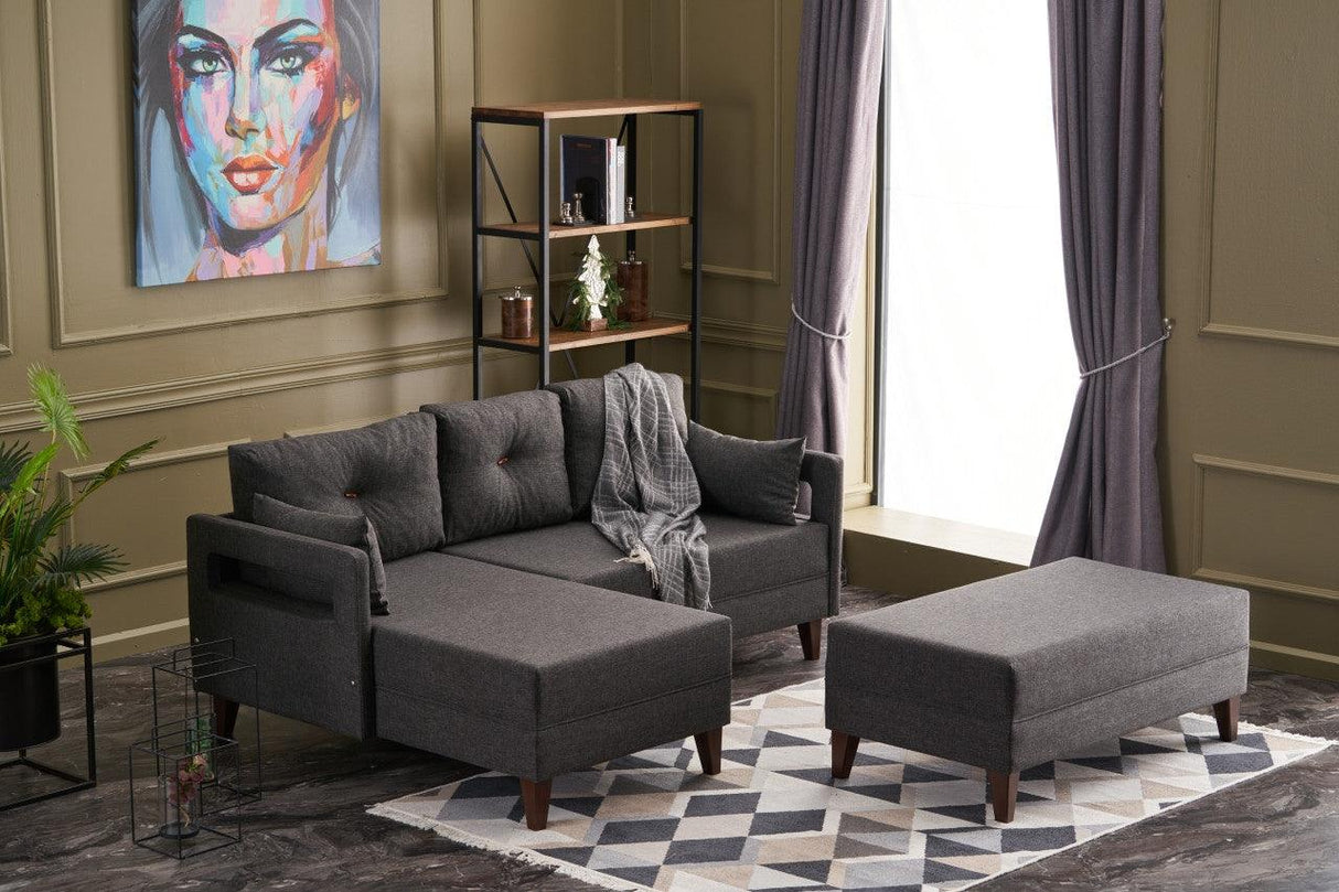Canapea extensibilă Comfort, Colț, Stânga, Diverse culori, 205x165x80 cm - Antracit | SKU: 825BLC2632 | Canapea extensibilă Comfort, Colț, Stânga, 205x165x80 cm, varianta Antracit, produs pentru amenajarea locuinței, disponibil online în România la CasaMob