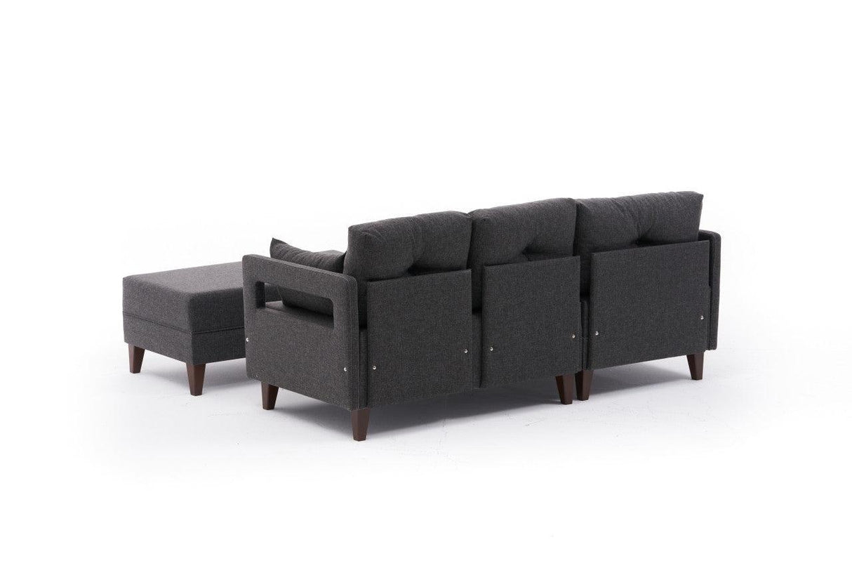 Canapea extensibilă Comfort, Colț, Stânga, Diverse culori, 205x165x80 cm - Antracit | SKU: 825BLC2632 | Canapea extensibilă Comfort, Colț, Stânga, 205x165x80 cm, varianta Antracit, produs pentru amenajarea locuinței, disponibil online în România la CasaMob