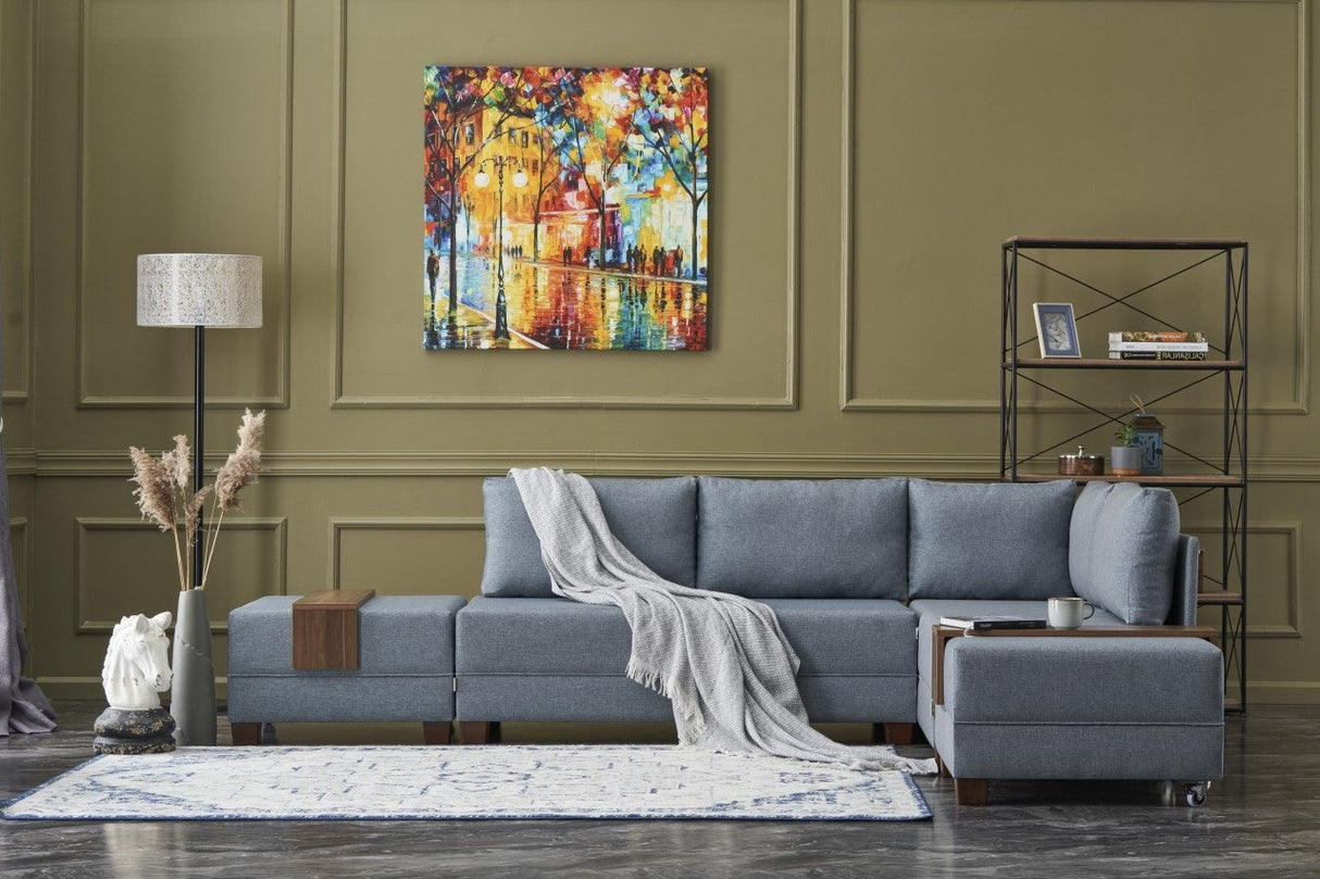 Canapea extensibilă de colț Fly, Dreapta, Diverse culori, 210x280x70 cm - Albastru | SKU: 825BLC2669 | Canapea extensibilă de colț Fly, Dreapta, 210x280x70 cm, varianta Albastru, produs pentru amenajarea locuinței, disponibil online în România la CasaMob