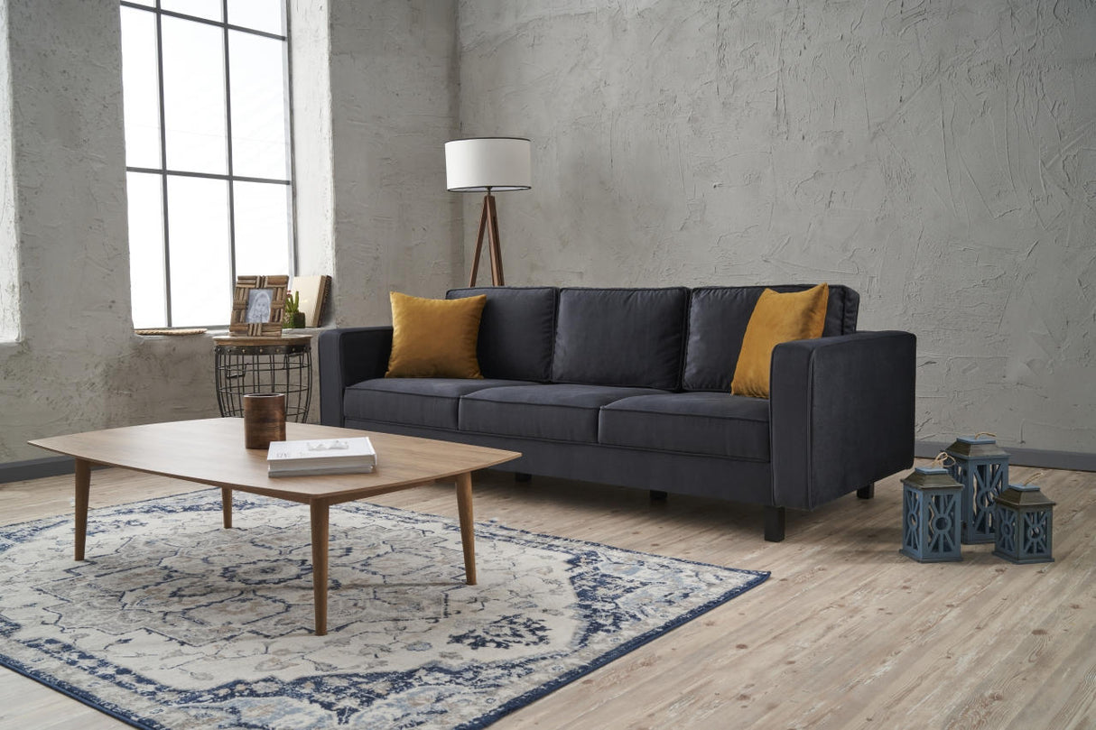 Canapea fixă Kale Velvet, Diverse culori, Diverse configurații, Diverse dimensiuni - Antracit - 222x91x83 cm - 3 locuri | SKU: 825BLC2727 | Canapea fixă Kale Velvet, varianta Antracit - 222x91x83 cm - 3 locuri, produs pentru amenajarea locuinței, disponibil online în România la CasaMob
