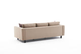 Canapea fixă Kale Velvet, Diverse culori, Diverse configurații, Diverse dimensiuni - Crem - 222x91x83 cm - 3 locuri | SKU: 825BLC2726 | Canapea fixă Kale Velvet, varianta Crem - 222x91x83 cm - 3 locuri, produs pentru amenajarea locuinței, disponibil online în România la CasaMob