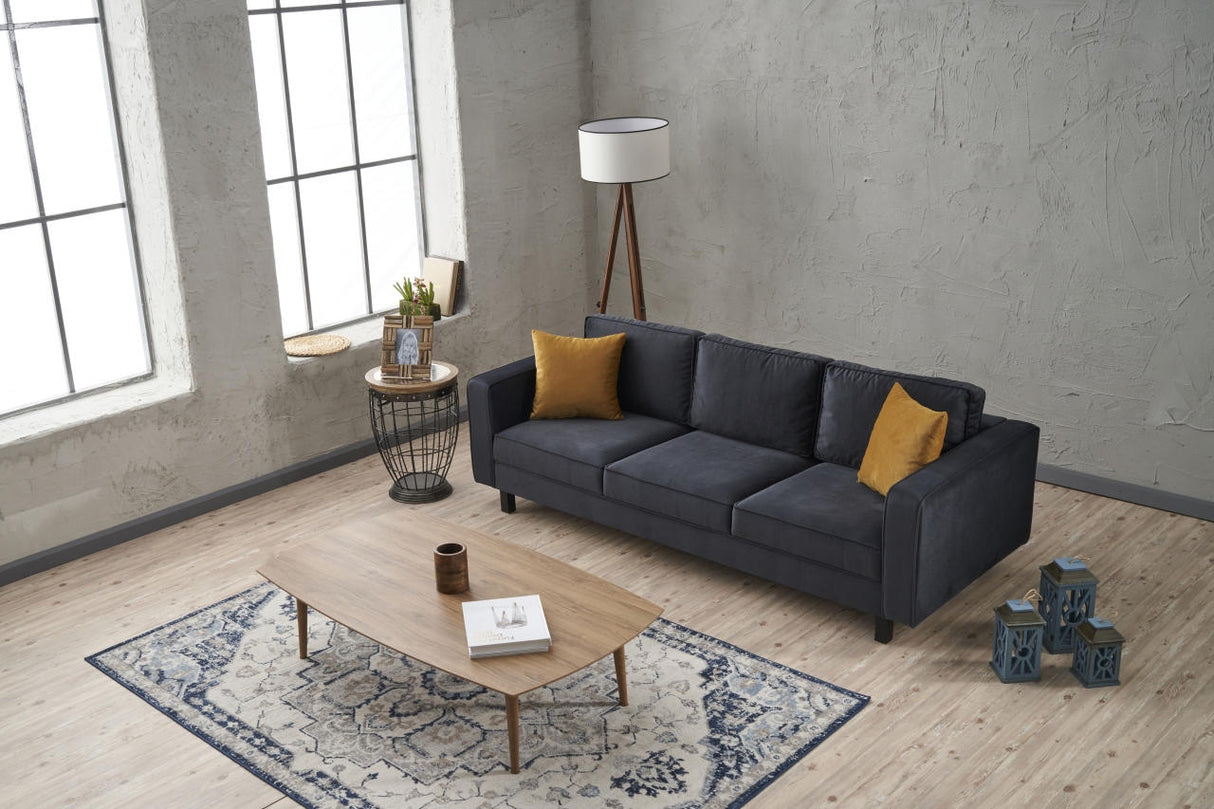 Canapea fixă Kale Velvet, Diverse culori, Diverse configurații, Diverse dimensiuni - Antracit - 222x91x83 cm - 3 locuri | SKU: 825BLC2727 | Canapea fixă Kale Velvet, varianta Antracit - 222x91x83 cm - 3 locuri, produs pentru amenajarea locuinței, disponibil online în România la CasaMob