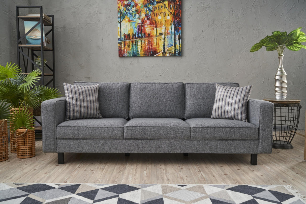 Canapea fixă Kale Linen, Diverse culori, Diverse configurații, Diverse dimensiuni - Gri - 222x91x83 cm - 3 locuri | SKU: 825BLC2731 | Canapea fixă Kale Linen, varianta Gri - 222x91x83 cm - 3 locuri, produs pentru amenajarea locuinței, disponibil online în România la CasaMob