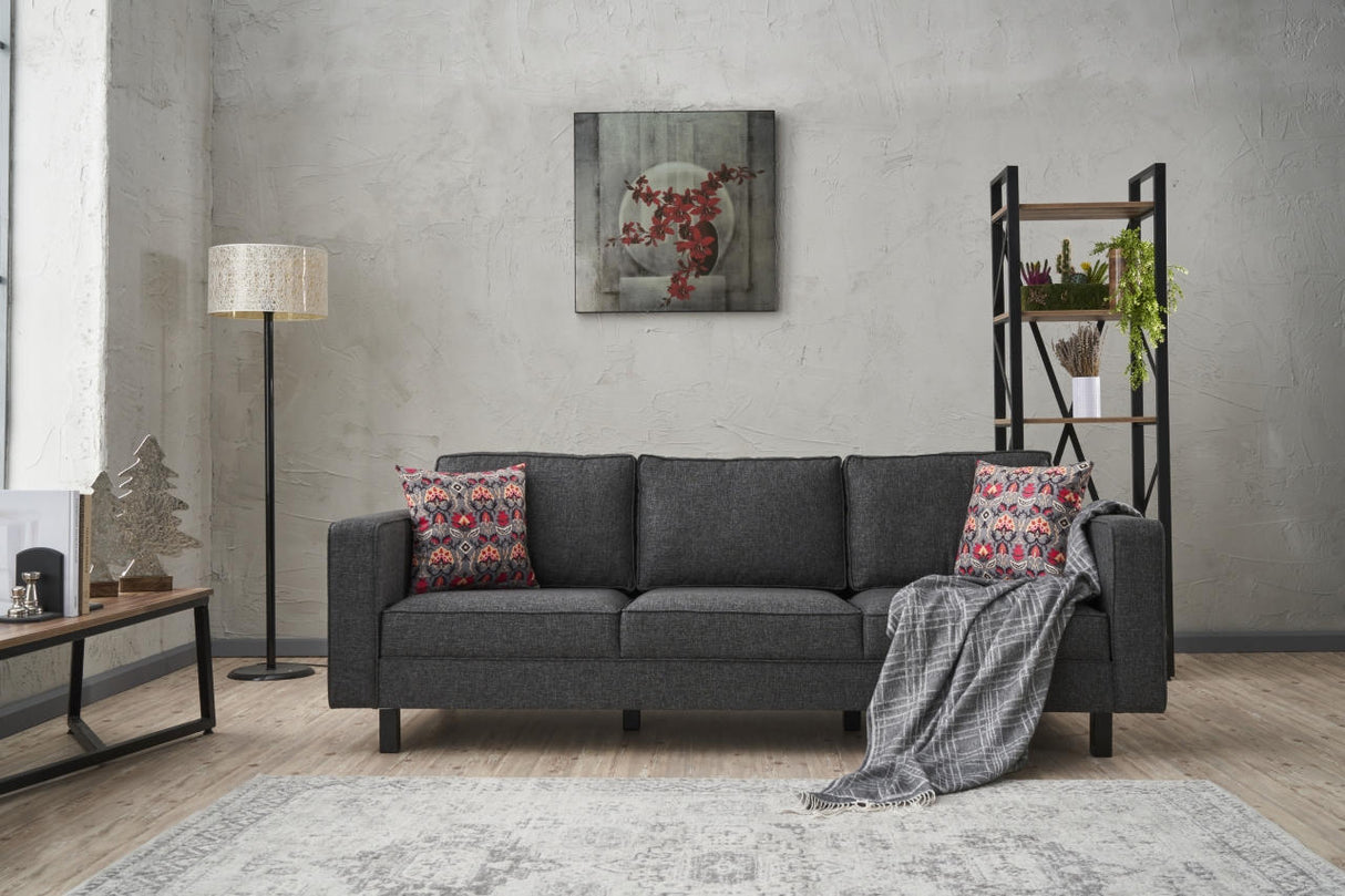 Canapea fixă Kale Linen, Diverse culori, Diverse configurații, Diverse dimensiuni - Antracit - 222x91x83 cm - 3 locuri | SKU: 825BLC2729 | Canapea fixă Kale Linen, varianta Antracit - 222x91x83 cm - 3 locuri, produs pentru amenajarea locuinței, disponibil online în România la CasaMob