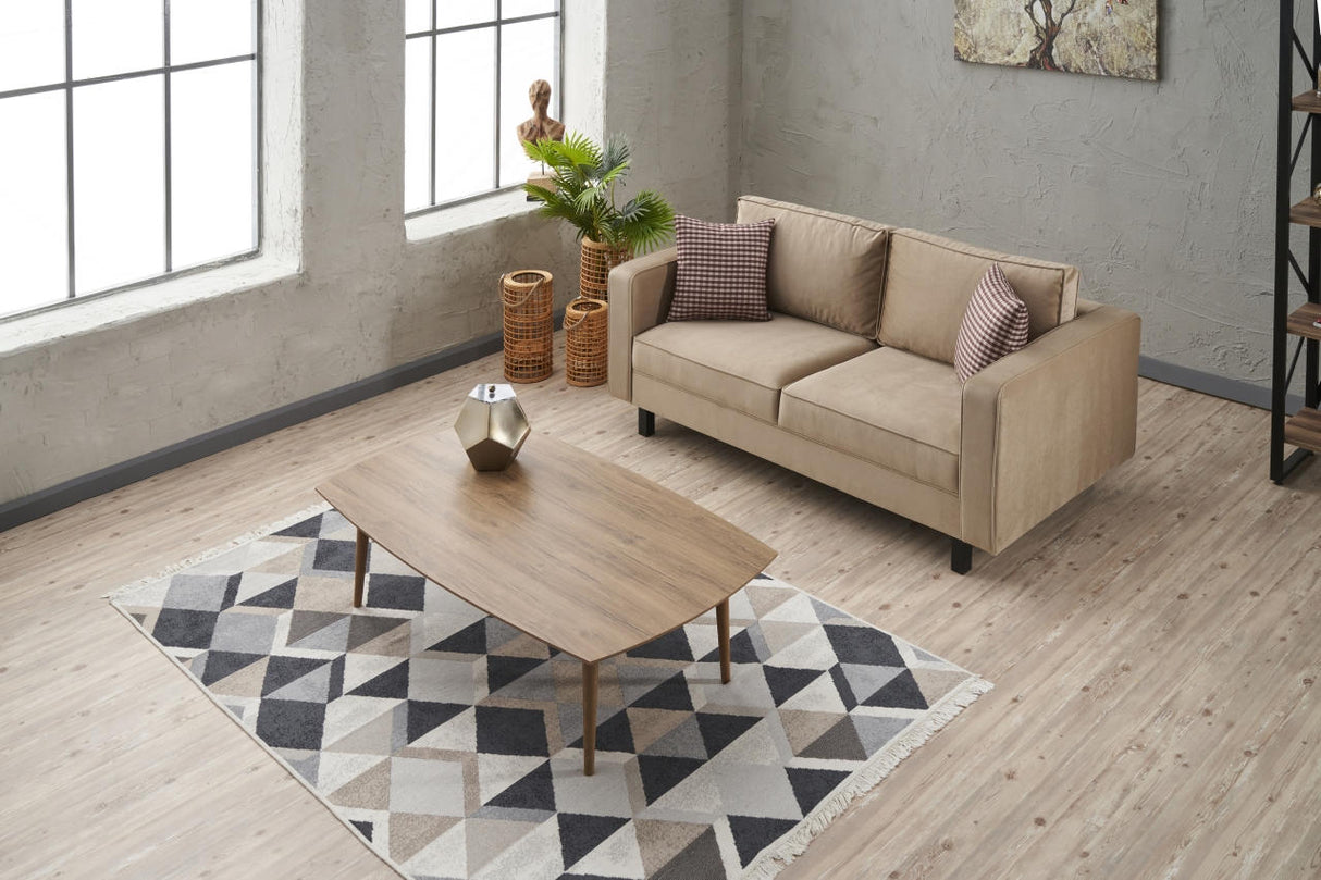 Canapea fixă Kale Velvet, Diverse culori, Diverse configurații, Diverse dimensiuni - Crem - 180x91x83 cm - 2 locuri | SKU: 825BLC2732 | Canapea fixă Kale Velvet, varianta Crem - 180x91x83 cm - 2 locuri, produs pentru amenajarea locuinței, disponibil online în România la CasaMob