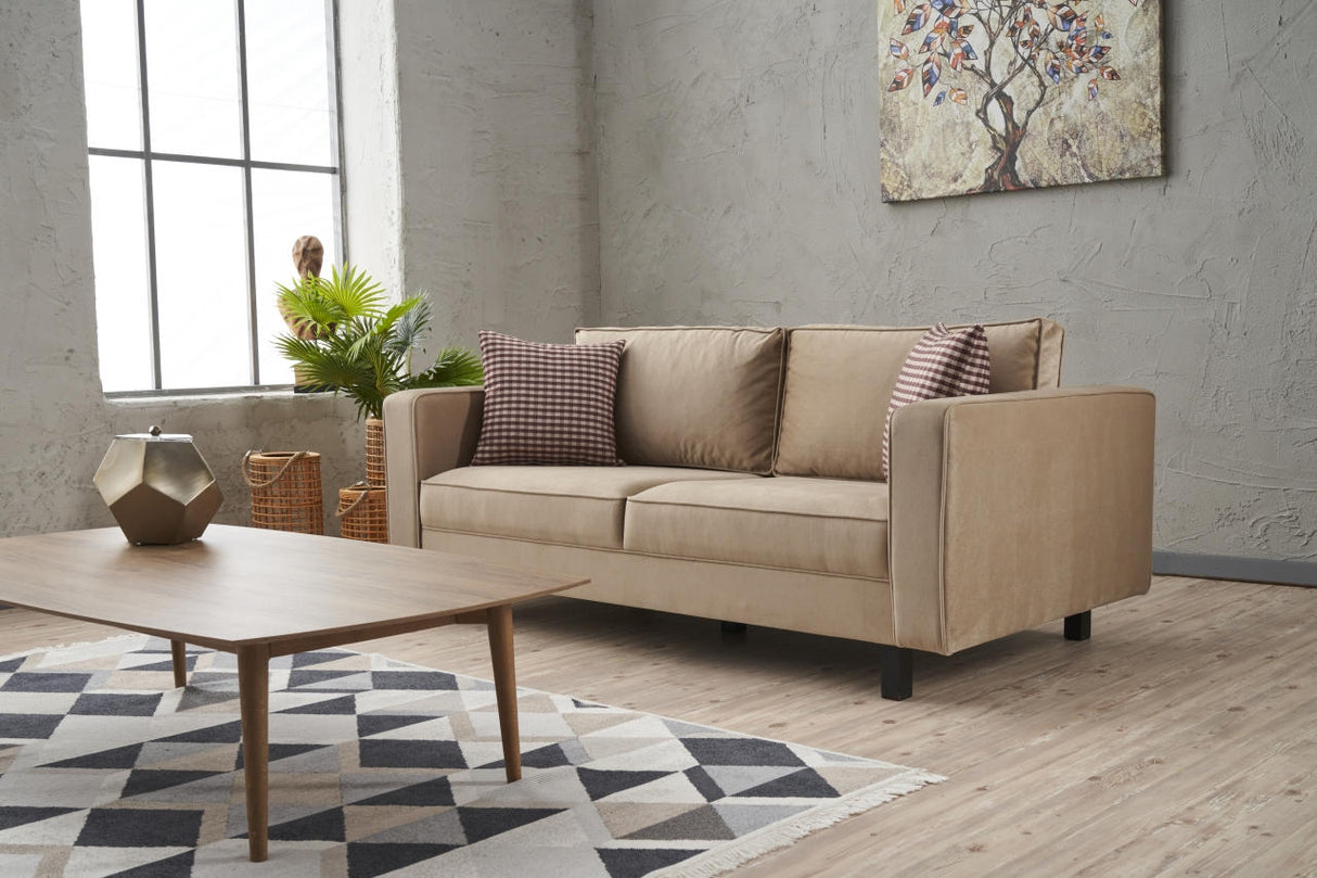 Canapea fixă Kale Velvet, Diverse culori, Diverse configurații, Diverse dimensiuni - Crem - 180x91x83 cm - 2 locuri | SKU: 825BLC2732 | Canapea fixă Kale Velvet, varianta Crem - 180x91x83 cm - 2 locuri, produs pentru amenajarea locuinței, disponibil online în România la CasaMob