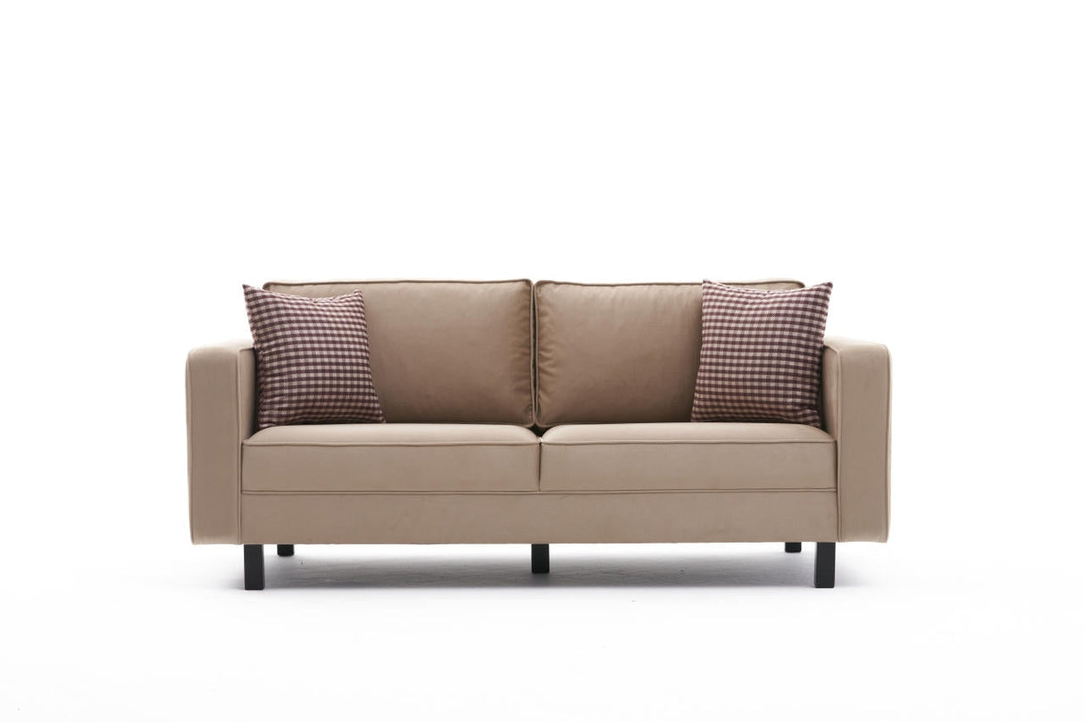 Canapea fixă Kale Velvet, Diverse culori, Diverse configurații, Diverse dimensiuni - Crem - 180x91x83 cm - 2 locuri | SKU: 825BLC2732 | Canapea fixă Kale Velvet, varianta Crem - 180x91x83 cm - 2 locuri, produs pentru amenajarea locuinței, disponibil online în România la CasaMob
