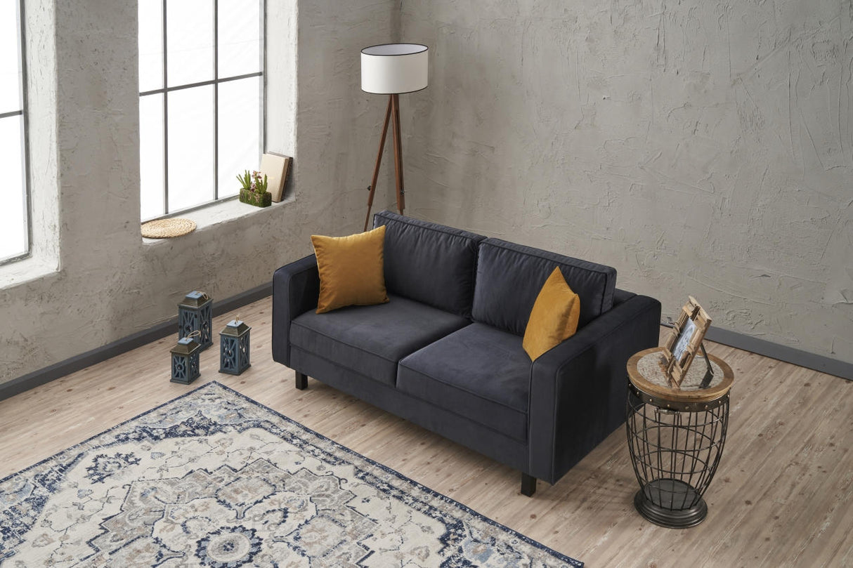Canapea fixă Kale Velvet, Diverse culori, Diverse configurații, Diverse dimensiuni - Antracit - 180x91x83 cm - 2 locuri | SKU: 825BLC2733 | Canapea fixă Kale Velvet, varianta Antracit - 180x91x83 cm - 2 locuri, produs pentru amenajarea locuinței, disponibil online în România la CasaMob