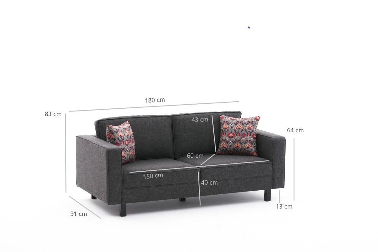 Canapea fixă Kale Linen, Diverse culori, Diverse configurații, Diverse dimensiuni - Antracit - 180x91x83 cm - 2 locuri | SKU: 825BLC2735 | Canapea fixă Kale Linen, varianta Antracit - 180x91x83 cm - 2 locuri, produs pentru amenajarea locuinței, disponibil online în România la CasaMob