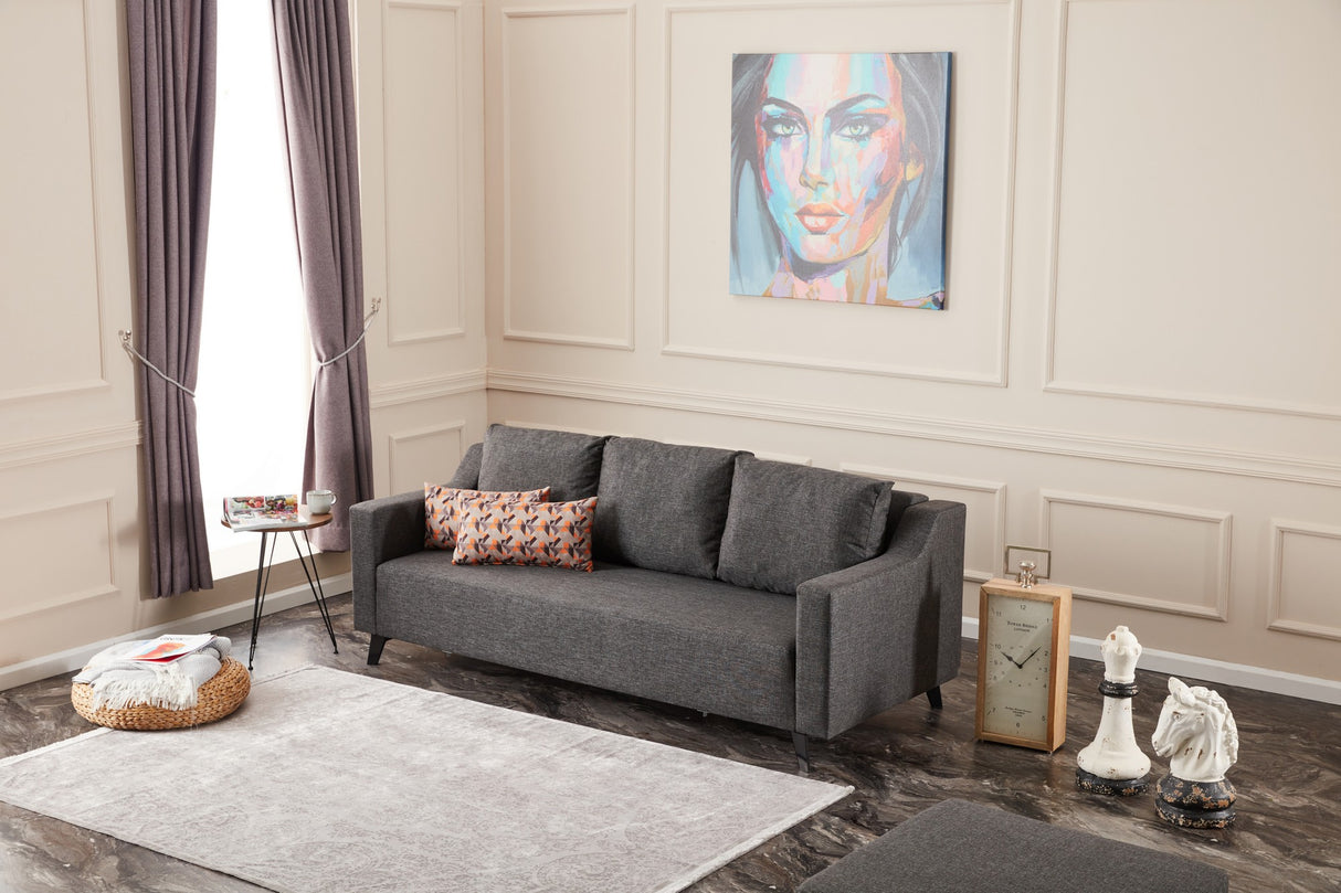 Canapea extensibilă 3 locuri Doga 3-Seat, Diverse culori, 230x90x74 cm - Antracit | SKU: 825BLC2747 | Canapea extensibilă 3 locuri Doga 3-Seat, 230x90x74 cm, varianta Antracit, produs pentru amenajarea locuinței, disponibil online în România la CasaMob