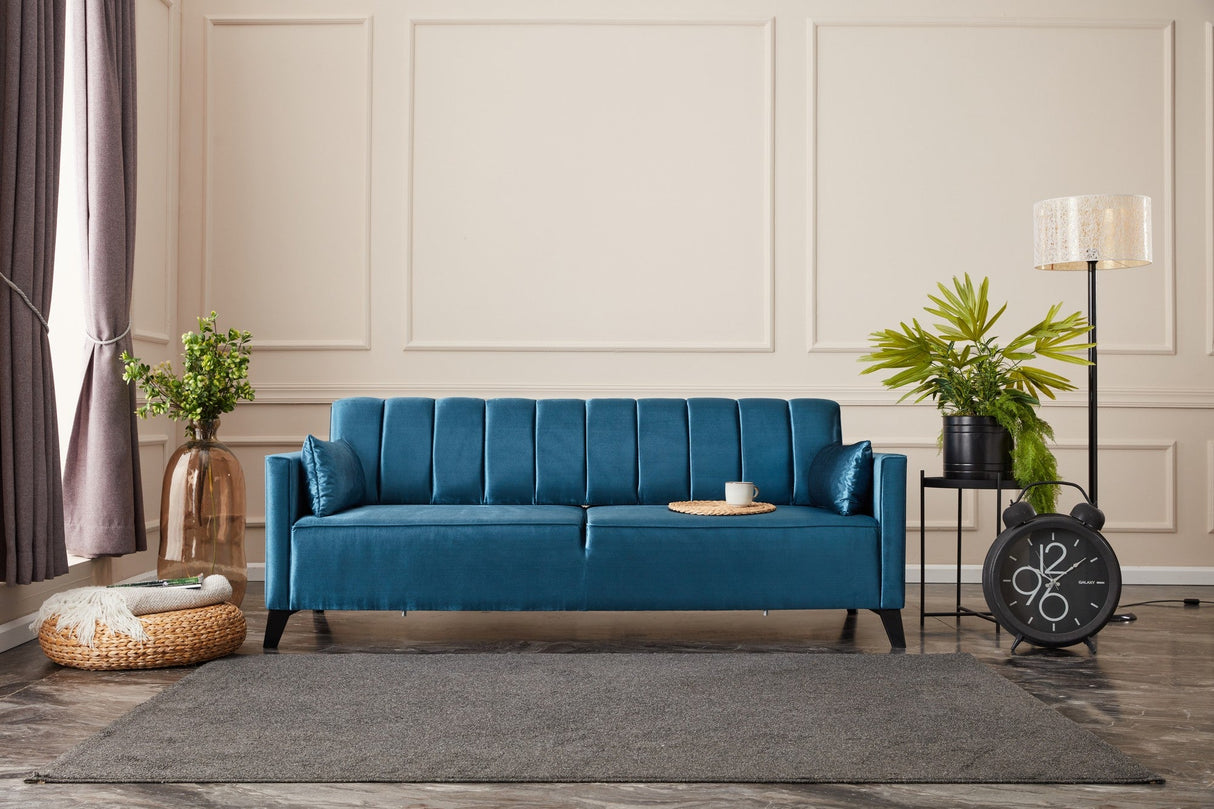 Canapea extensibilă Ova, 3 locuri, 3, Turcoaz, 206x88x80 cm