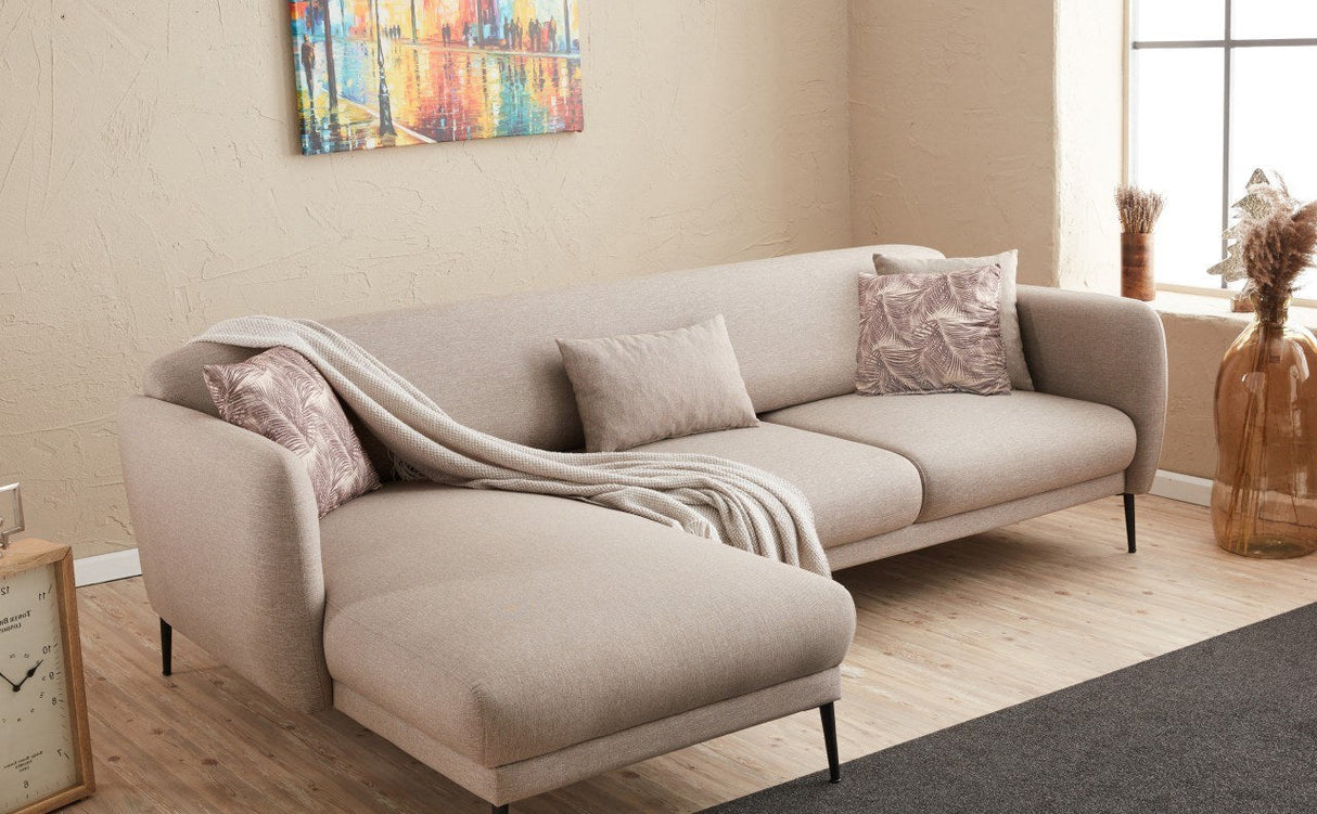 Canapea extensibilă Venus, Colț, Stânga, Diverse culori, 265x163x80 cm - Crem | SKU: 825BLC2765 | Canapea extensibilă Venus, Colț, Stânga, 265x163x80 cm, varianta Crem, produs pentru amenajarea locuinței, disponibil online în România la CasaMob