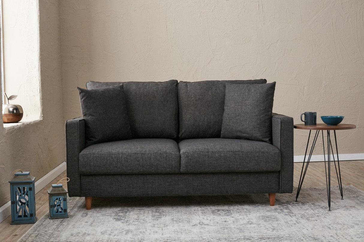 Canapea fixă Eva, Diverse culori, Diverse configurații, Diverse dimensiuni - Antracit - 155x90x82 cm - 2 locuri | SKU: 825BLC2773 | Canapea fixă Eva, varianta Antracit - 155x90x82 cm - 2 locuri, produs pentru amenajarea locuinței, disponibil online în România la CasaMob