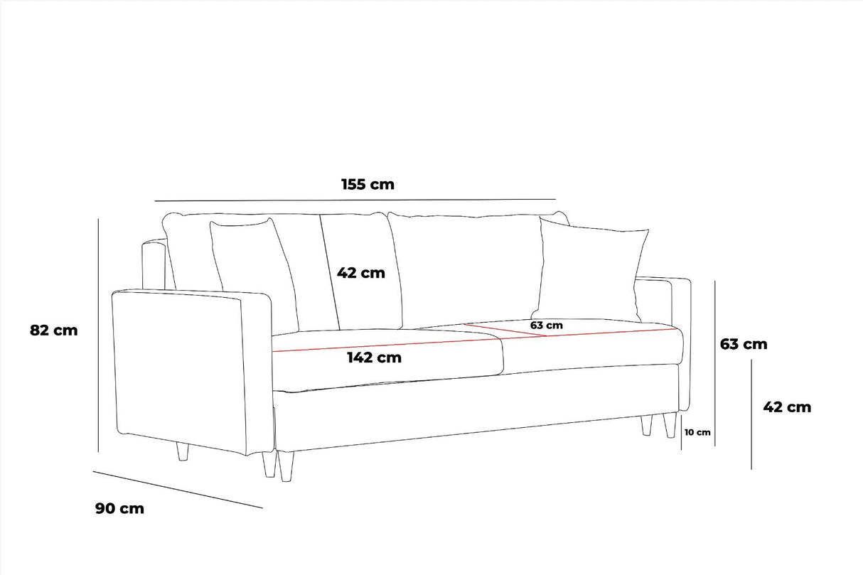 Canapea fixă Eva, Diverse culori, Diverse configurații, Diverse dimensiuni - Crem - 155x90x82 cm - 2 locuri | SKU: 825BLC2774 | Canapea fixă Eva, varianta Crem - 155x90x82 cm - 2 locuri, produs pentru amenajarea locuinței, disponibil online în România la CasaMob