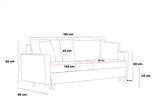 Canapea fixă Eva, Diverse culori, Diverse configurații, Diverse dimensiuni - Gri - 155x90x82 cm - 2 locuri | SKU: 825BLC2772 | Canapea fixă Eva, varianta Gri - 155x90x82 cm - 2 locuri, produs pentru amenajarea locuinței, disponibil online în România la CasaMob