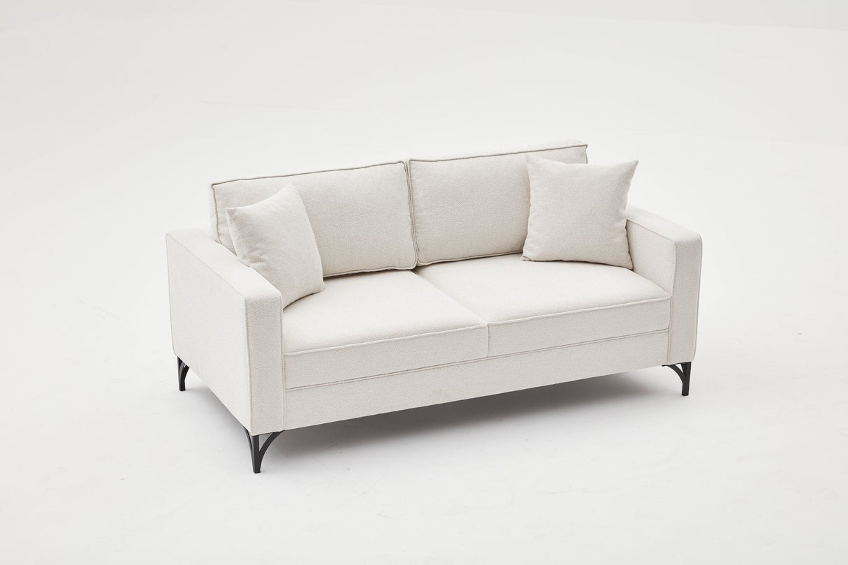Canapea fixă Berlin, Diverse culori, Diverse configurații, Diverse dimensiuni - Crem - Negru - 180x91x83 cm - 2 locuri | SKU: 825BLC2792 | Canapea fixă Berlin, varianta Crem - Negru - 180x91x83 cm - 2 locuri, produs pentru amenajarea locuinței, disponibil online în România la CasaMob