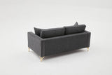 Canapea fixă Berlin, Diverse culori, Diverse configurații, Diverse dimensiuni - Antracit - Auriu - 180x91x83 cm - 2 locuri | SKU: 825BLC2793 | Canapea fixă Berlin, varianta Antracit - Auriu - 180x91x83 cm - 2 locuri, produs pentru amenajarea locuinței, disponibil online în România la CasaMob